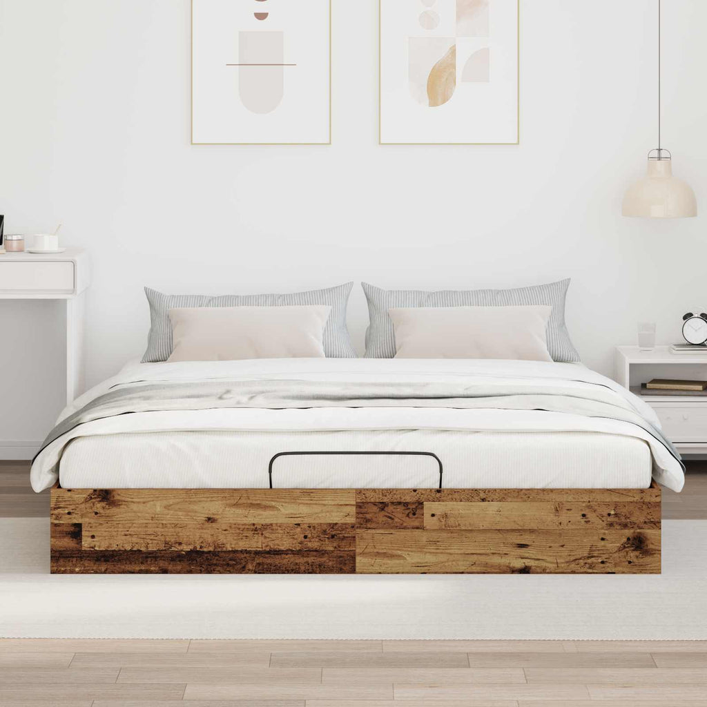 vidaXL Ottoman Bettgestell Altholz 203 x 180 x 25 cm Holzwerkstoff