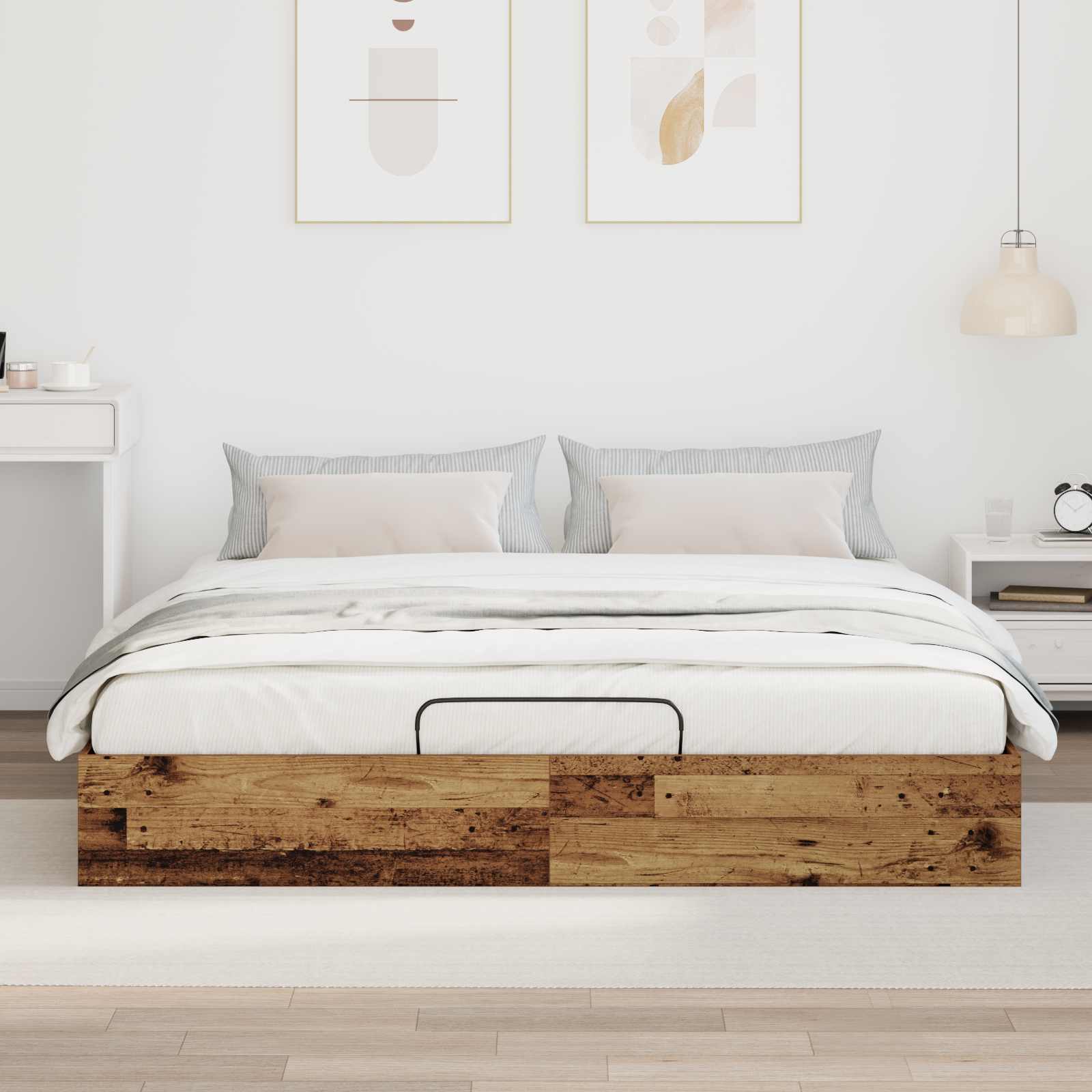vidaXL Ottoman Bettgestell Altholz 203 x 180 x 25 cm Holzwerkstoff