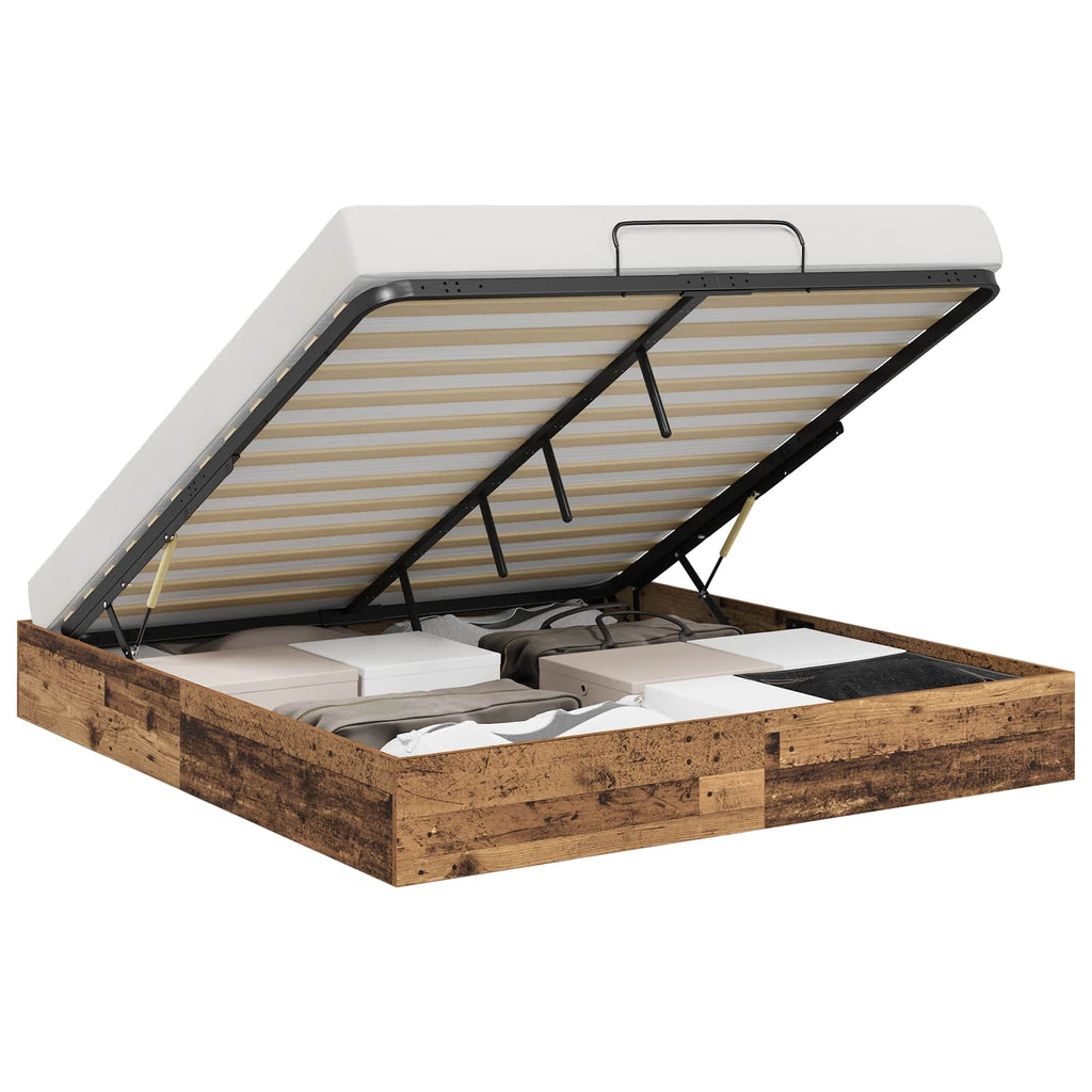vidaXL Ottoman Bettgestell Altholz 203 x 180 x 25 cm Holzwerkstoff