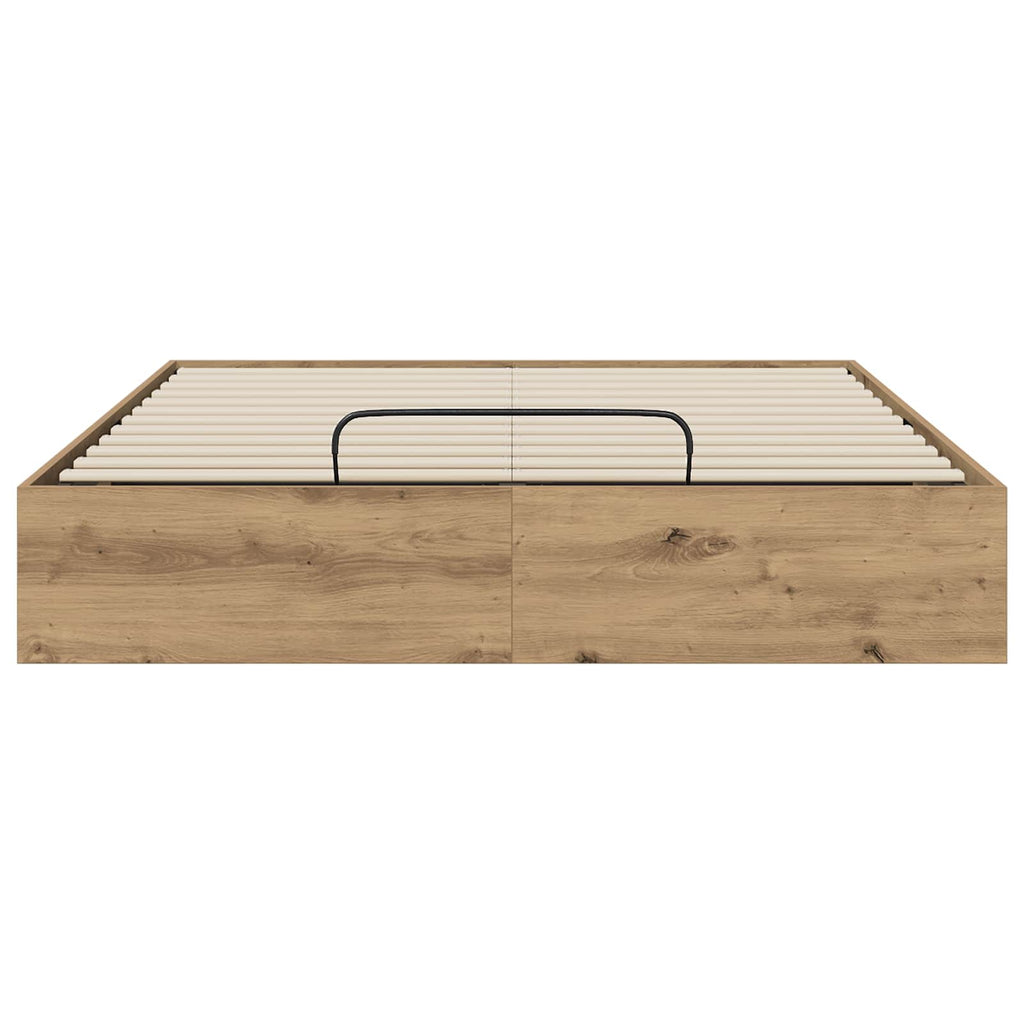 vidaXL Ottoman Bettgestell Artisan-Eiche 150 x 200 cm Holzwerkstoff