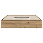 vidaXL Ottoman Bettgestell Artisan-Eiche 150 x 200 cm Holzwerkstoff