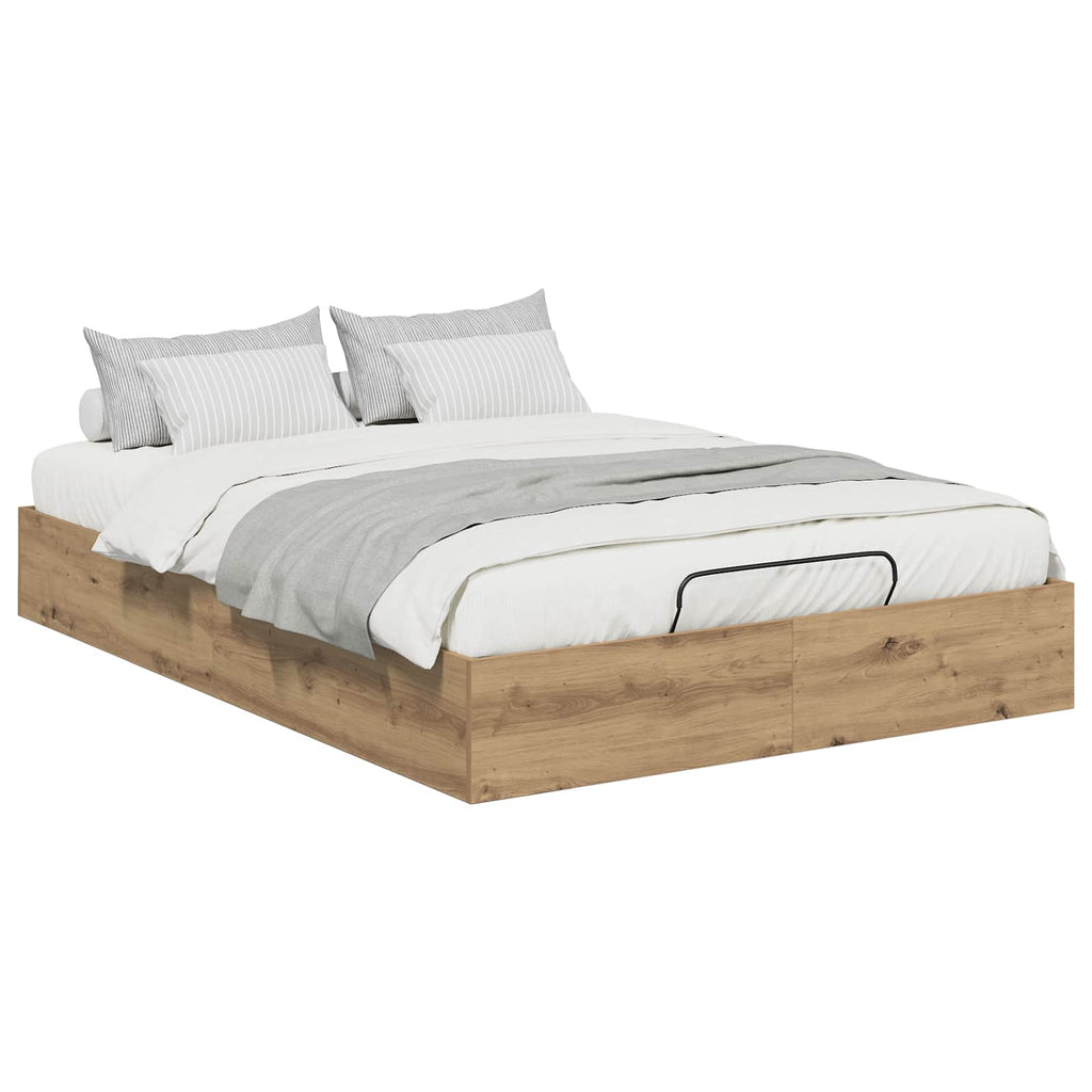 vidaXL Ottoman Bettgestell Artisan-Eiche 150 x 200 cm Holzwerkstoff