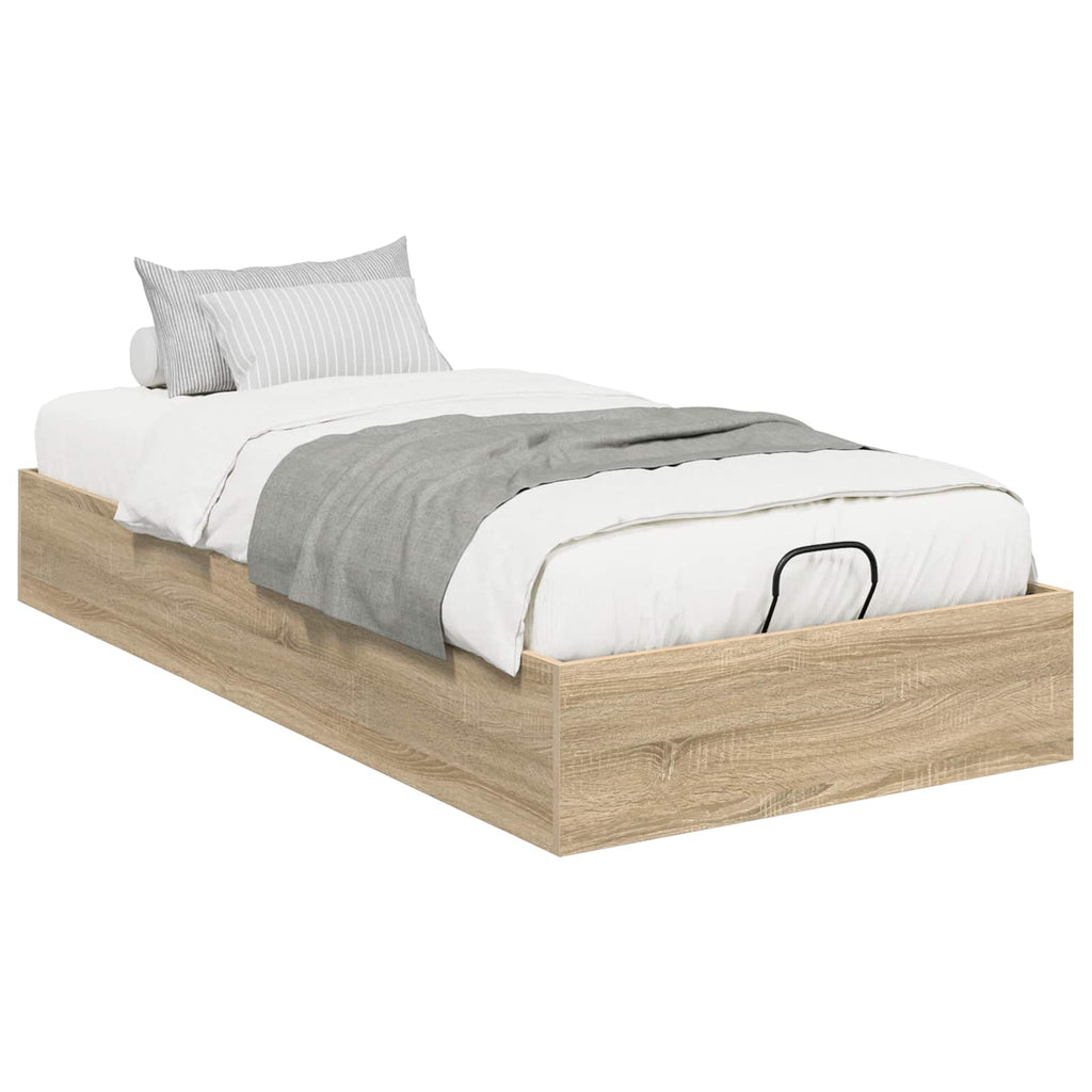 vidaXL Ottoman Bettgestell Sonoma-Eiche 203 x 90 x 25 cm Holzwerkstoff