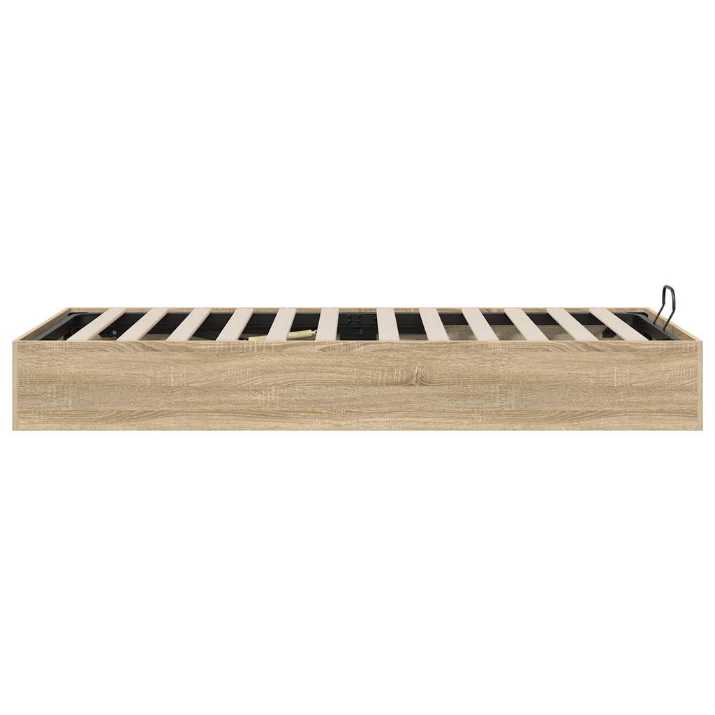 vidaXL Ottoman Bettgestell Sonoma-Eiche 203 x 90 x 25 cm Holzwerkstoff