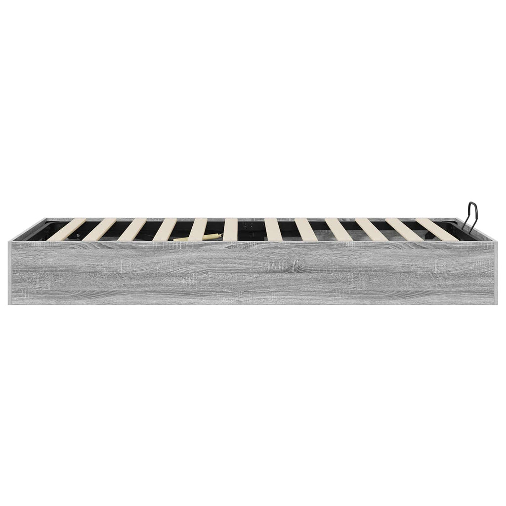 vidaXL Ottoman Bettgestell mit Speicher Graues Sonoma 203 x 90 x 25 cm
