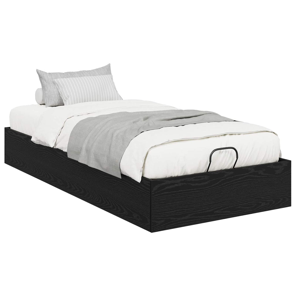 vidaXL Ottoman Bettgestell Schwarze Eiche 80,5 x 200 cm Holzwerkstoff