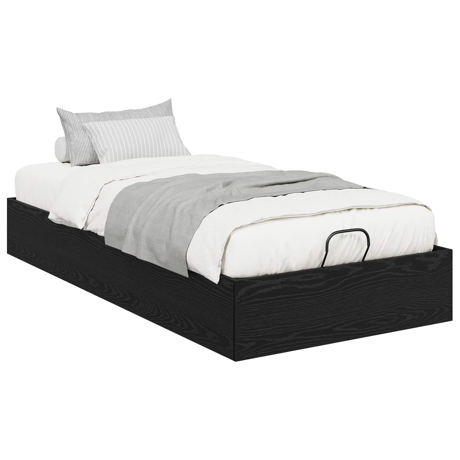 vidaXL Ottoman Bettgestell Schwarze Eiche 80,5 x 200 cm Holzwerkstoff