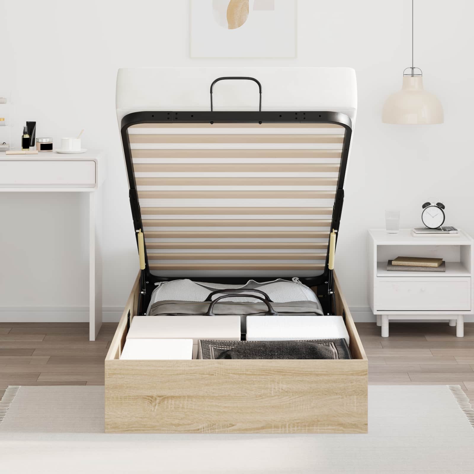 vidaXL Ottoman Bettgestell Sonoma-Eiche 203 x 80,5 x 25 cm