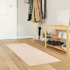 vidaXL Teppichläufer Uni MARSA Creme 50 x 100 cm Polyester und PVC