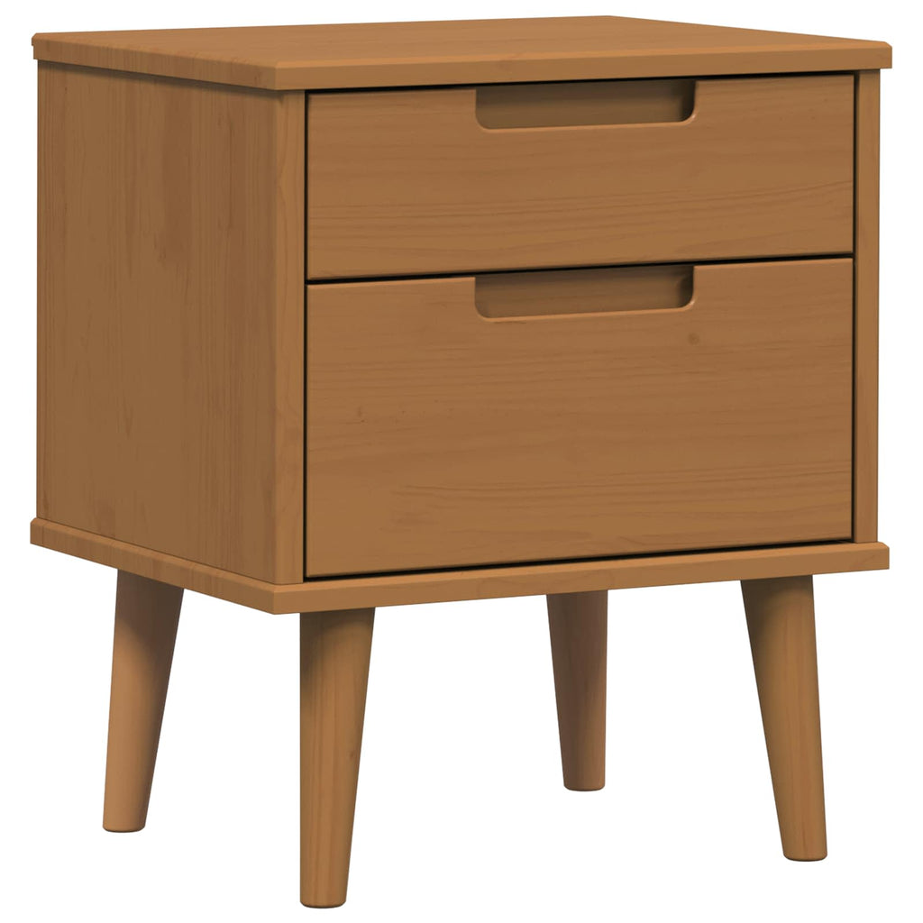 vidaXL Nachttisch Karamell 40 x 35 x 48 cm Massives Kiefernholz