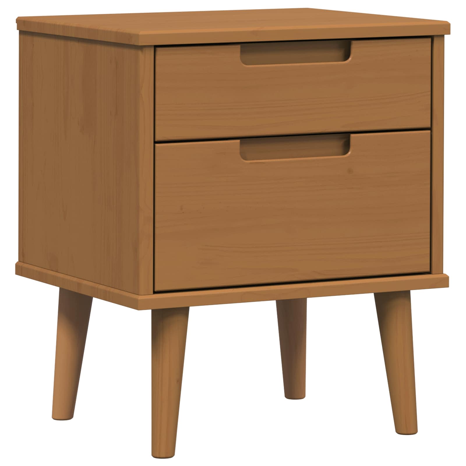 vidaXL Nachttisch Karamell 40 x 35 x 48 cm Massives Kiefernholz