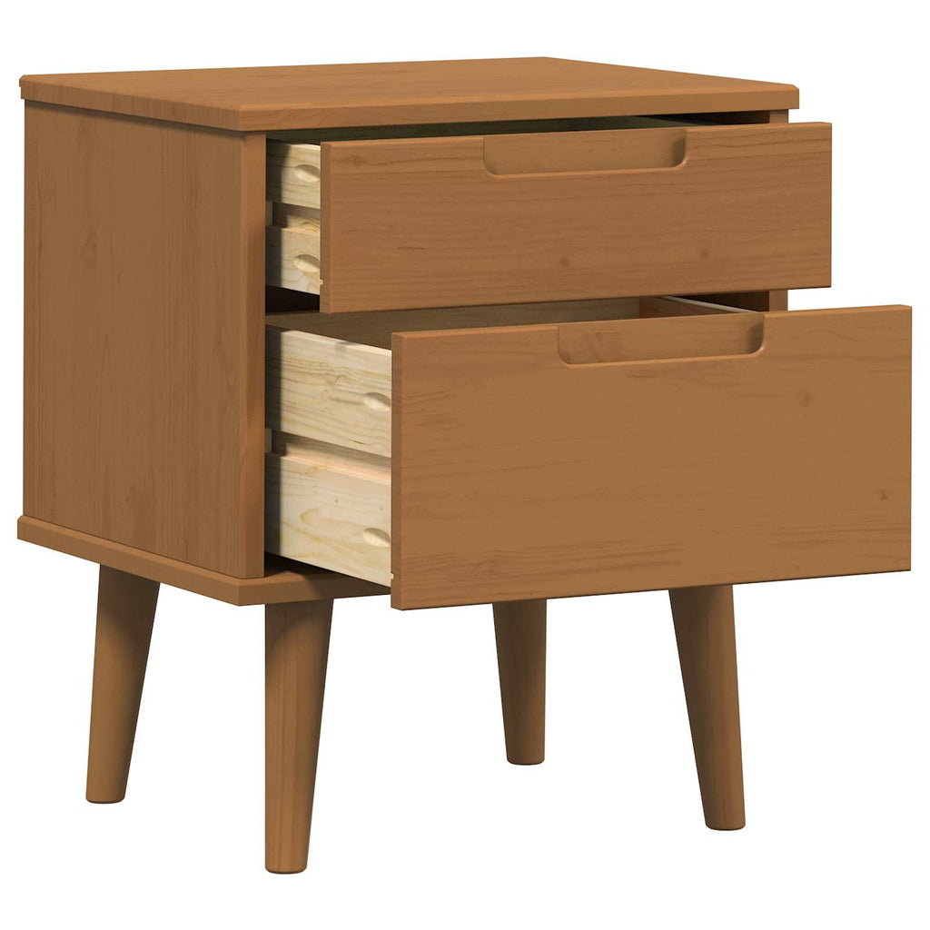 vidaXL Nachttisch Karamell 40 x 35 x 48 cm Massives Kiefernholz