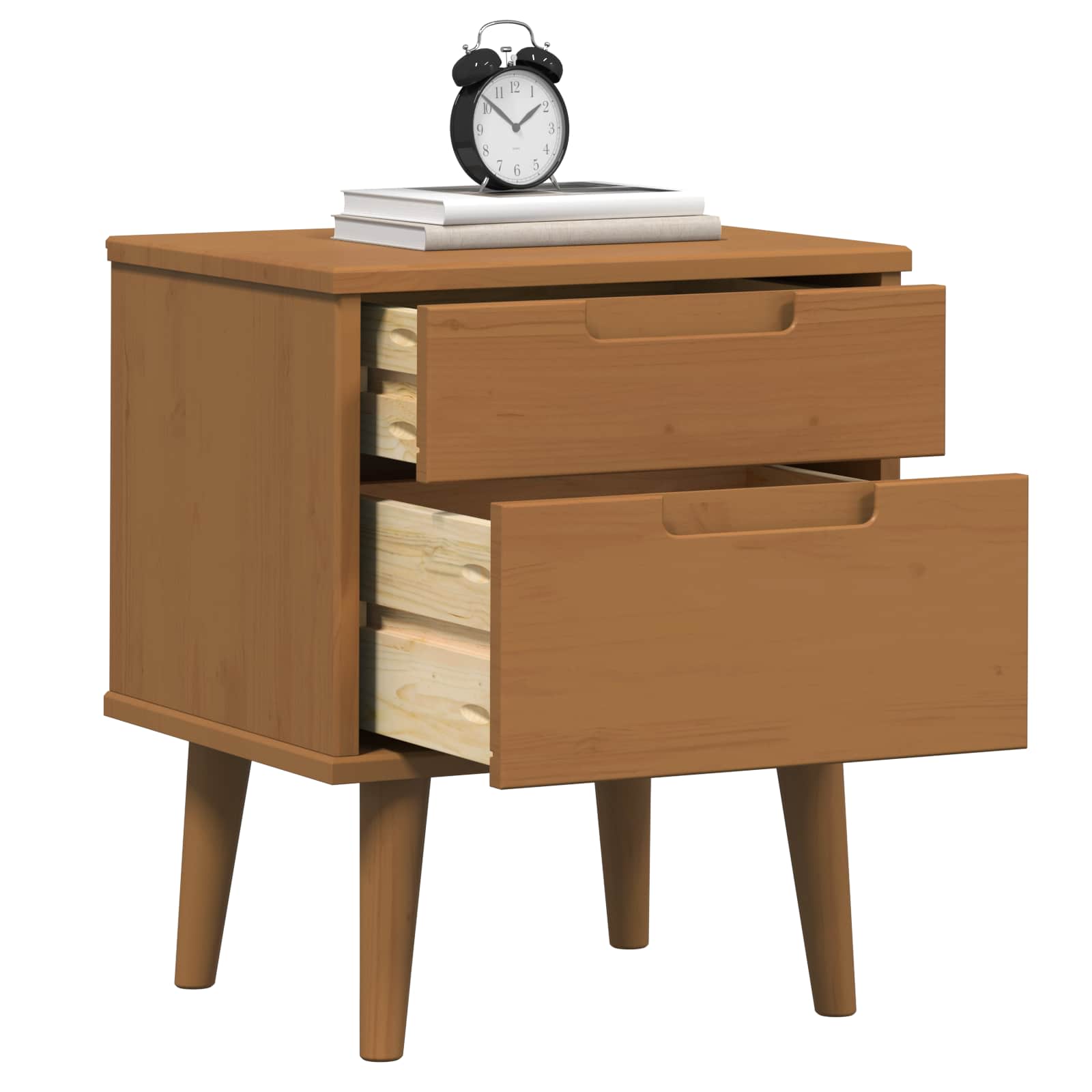 vidaXL Nachttisch Karamell 40 x 35 x 48 cm Massives Kiefernholz