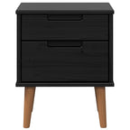 vidaXL Nachttisch Schwarz 40 x 35 x 48 cm Massives Kiefernholz