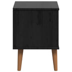 vidaXL Nachttisch Schwarz 40 x 35 x 48 cm Massives Kiefernholz