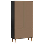 vidaXL Glasvitrine Schwarz 90 x 35 x 175 cm