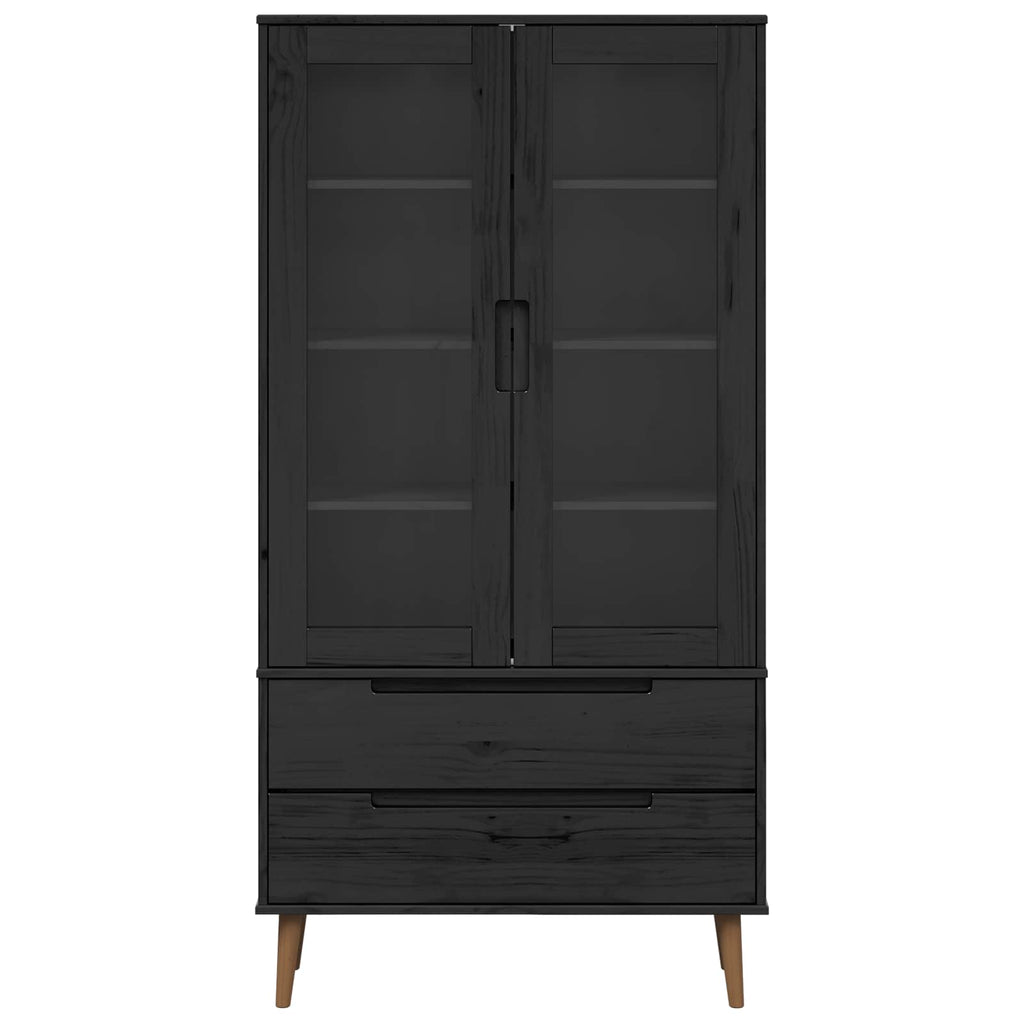 vidaXL Glasvitrine Schwarz 90 x 35 x 175 cm