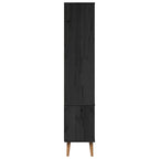 vidaXL Glasvitrine Schwarz 90 x 35 x 175 cm
