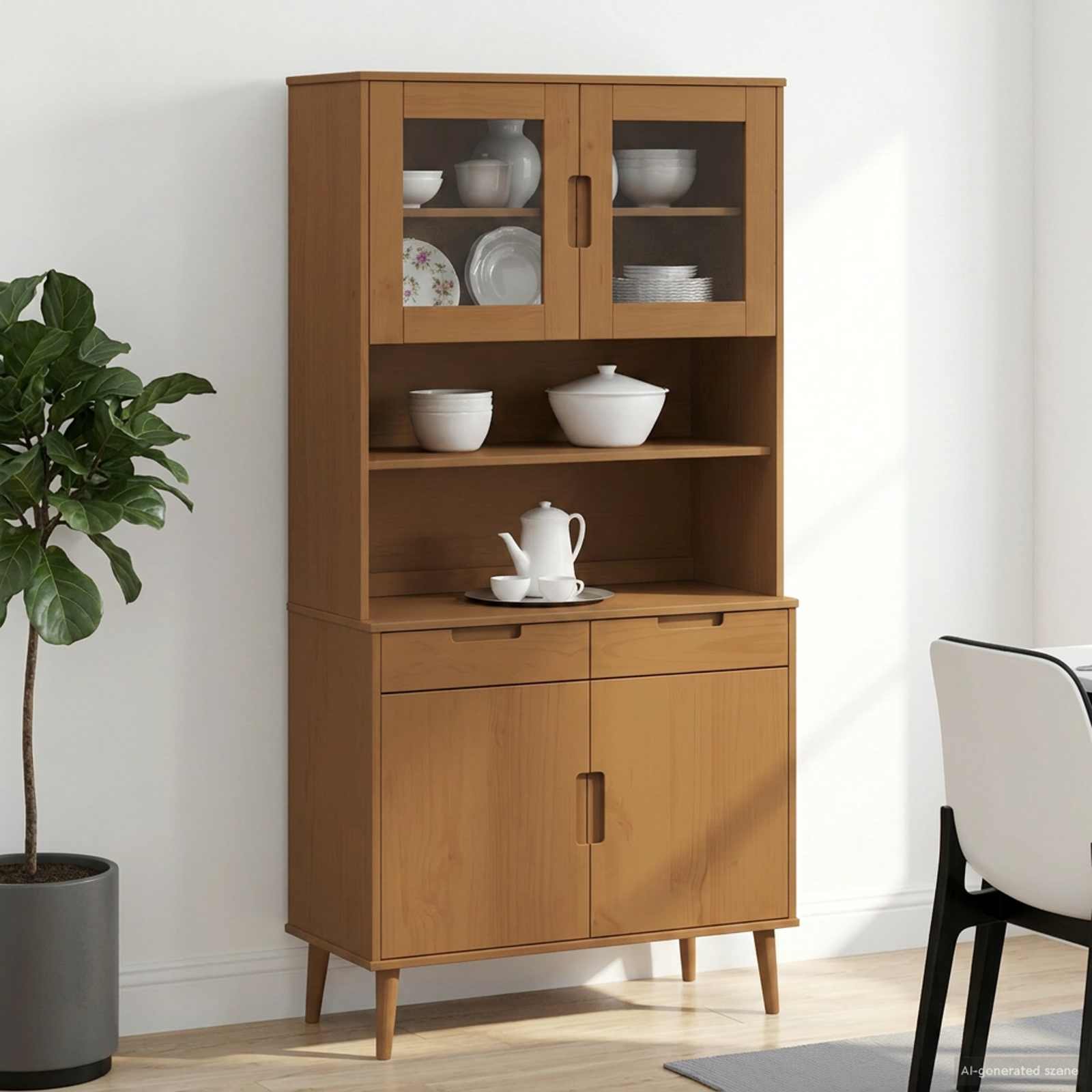 vidaXL Hutch Karamell 90 x 35 x 100 cm