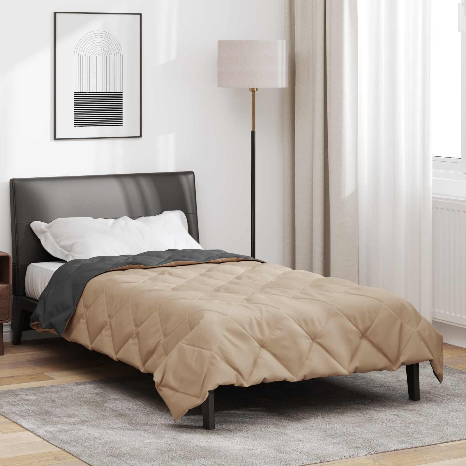vidaXL Sommerdecke Anthrazit und Taupe 200 x 135 cm Mikrofaser