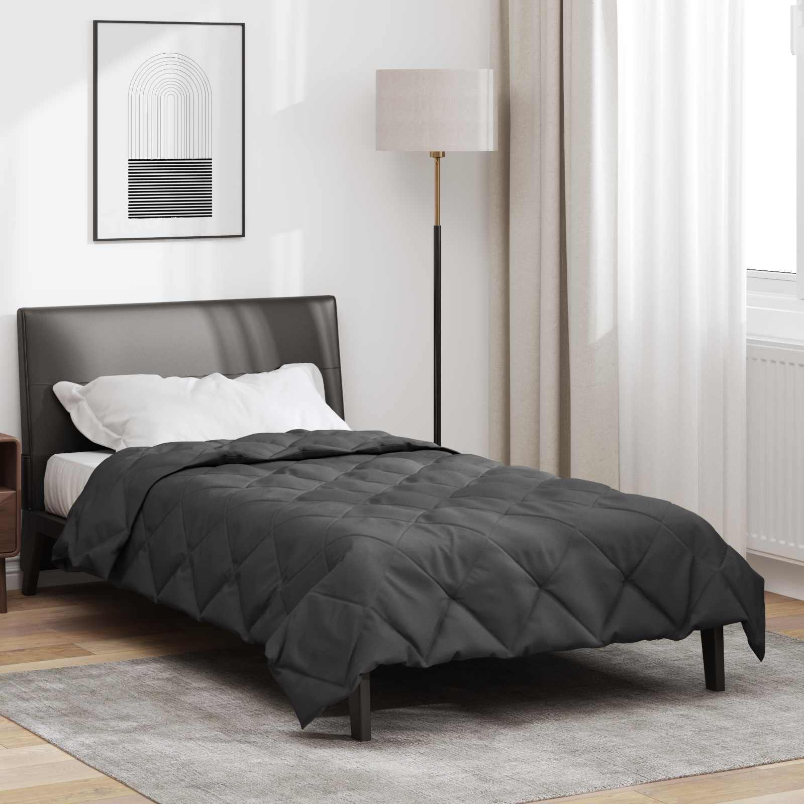 vidaXL Ganzjahresbettdecke Anthrazit 135 x 200 cm Mikrofaser