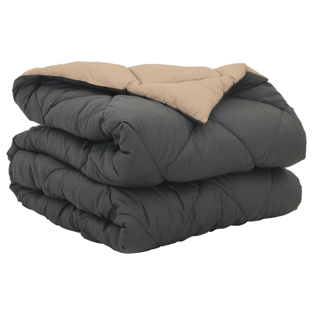 vidaXL Ganzjahresbettdecke Anthrazit und Taupe 135 x 200 cm Mikrofaser