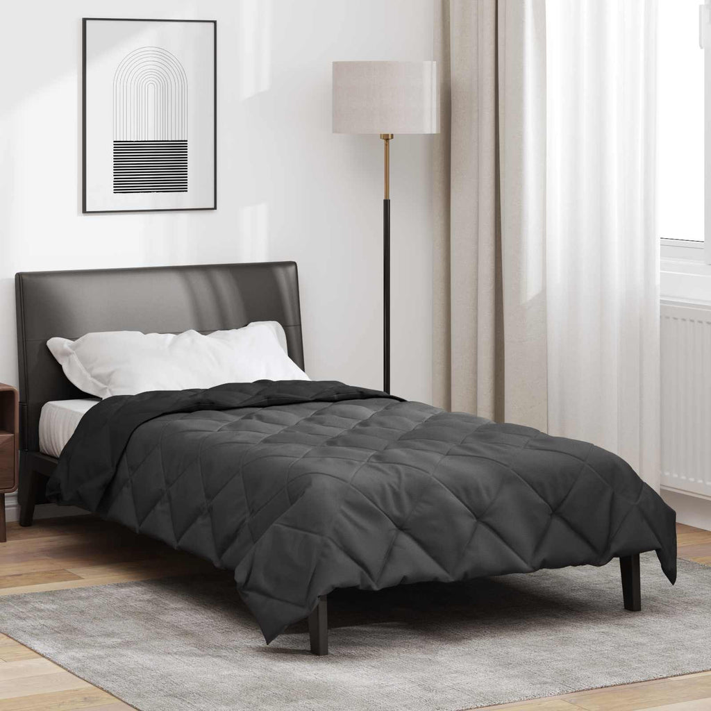 vidaXL Ganzjahresbettdecke Schwarz und Anthrazit 135 x 200 cm