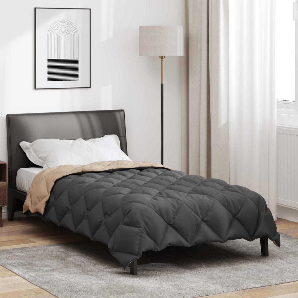 vidaXL Winterbettdecke Anthrazit und Taupe 135 x 200 cm Mikrofaser