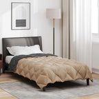 vidaXL Winterbettdecke Anthrazit und Taupe 135 x 200 cm Mikrofaser