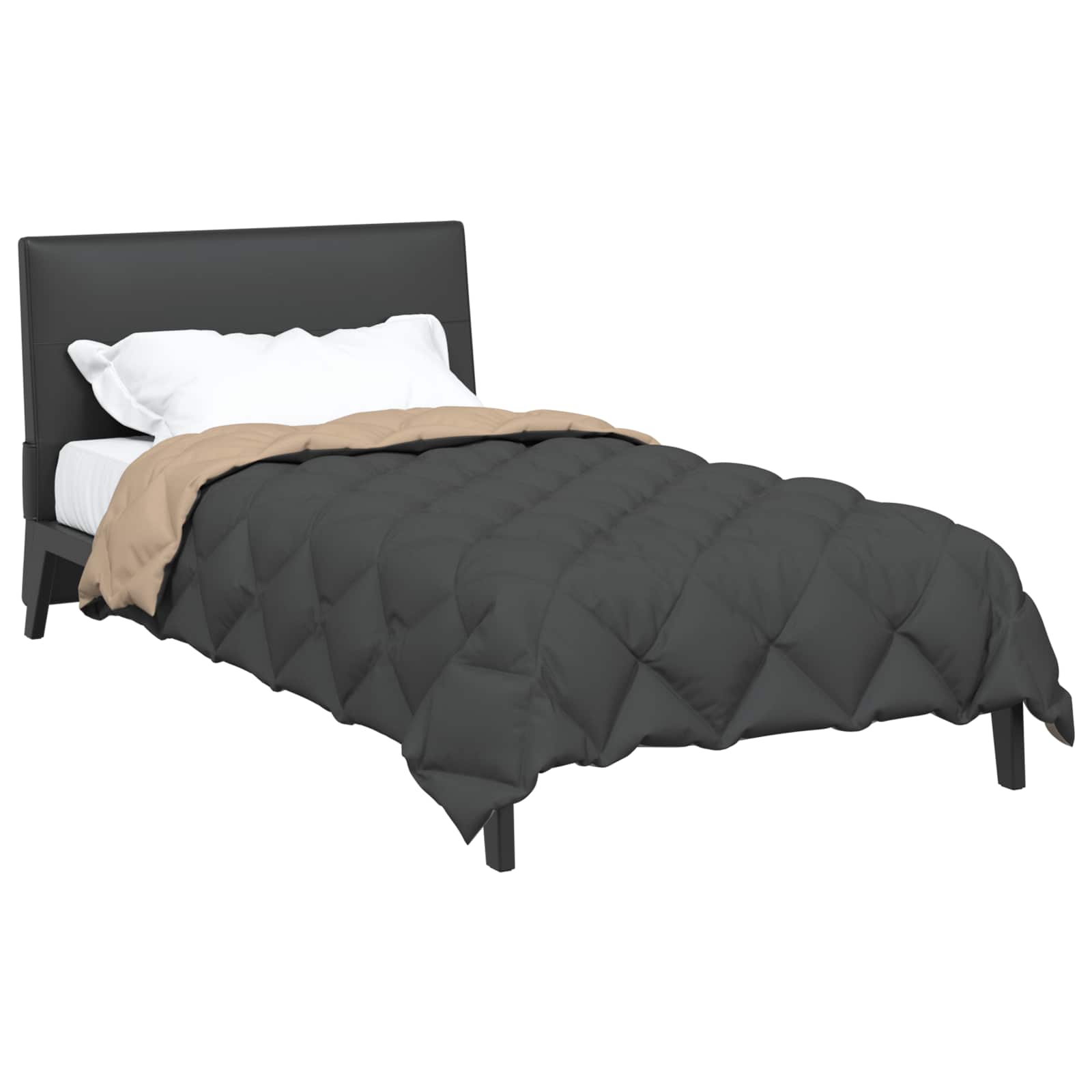 vidaXL Winterbettdecke Anthrazit und Taupe 135 x 200 cm Mikrofaser
