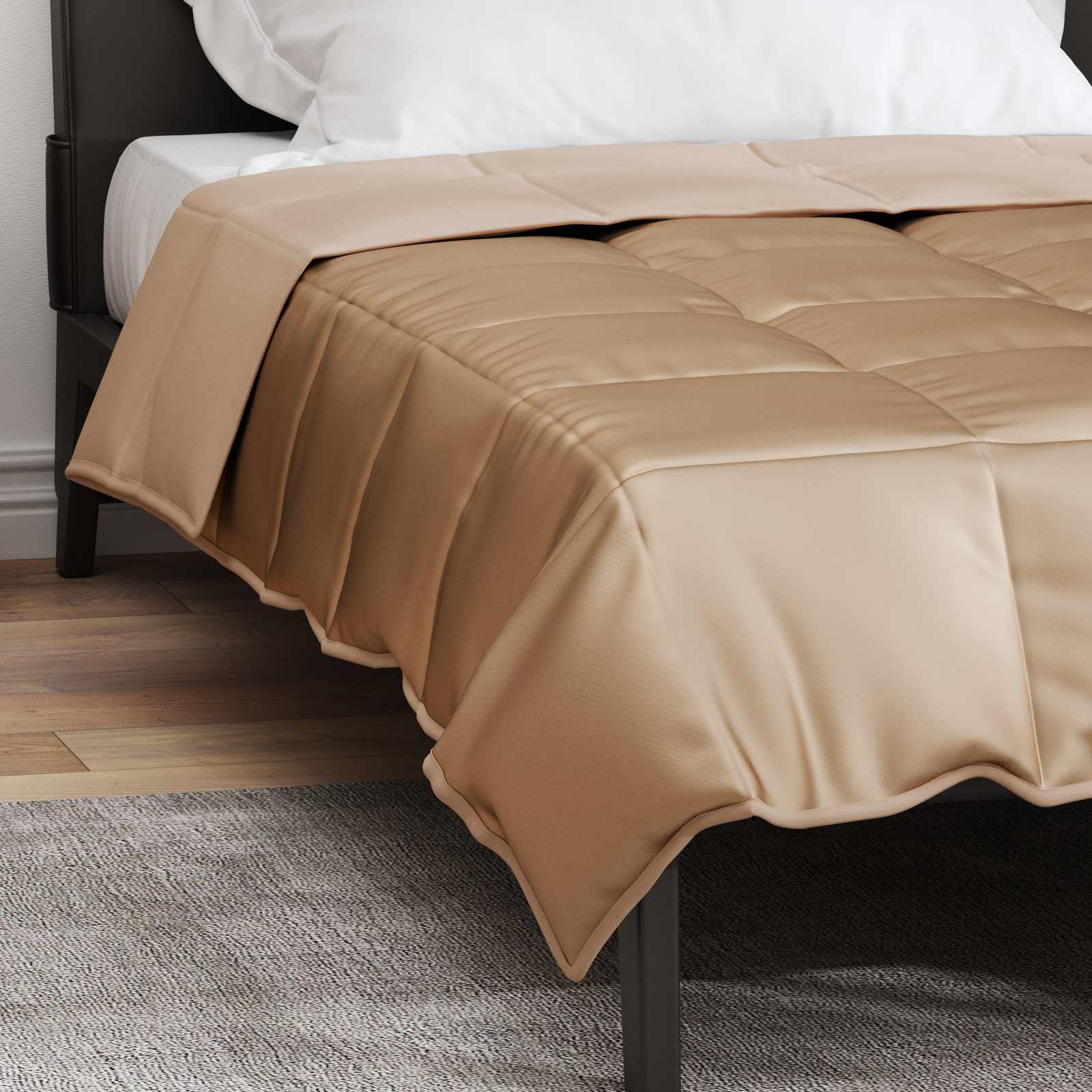 vidaXL Sommerdecke Gold 135 x 200 cm Satin und Mikrofaser
