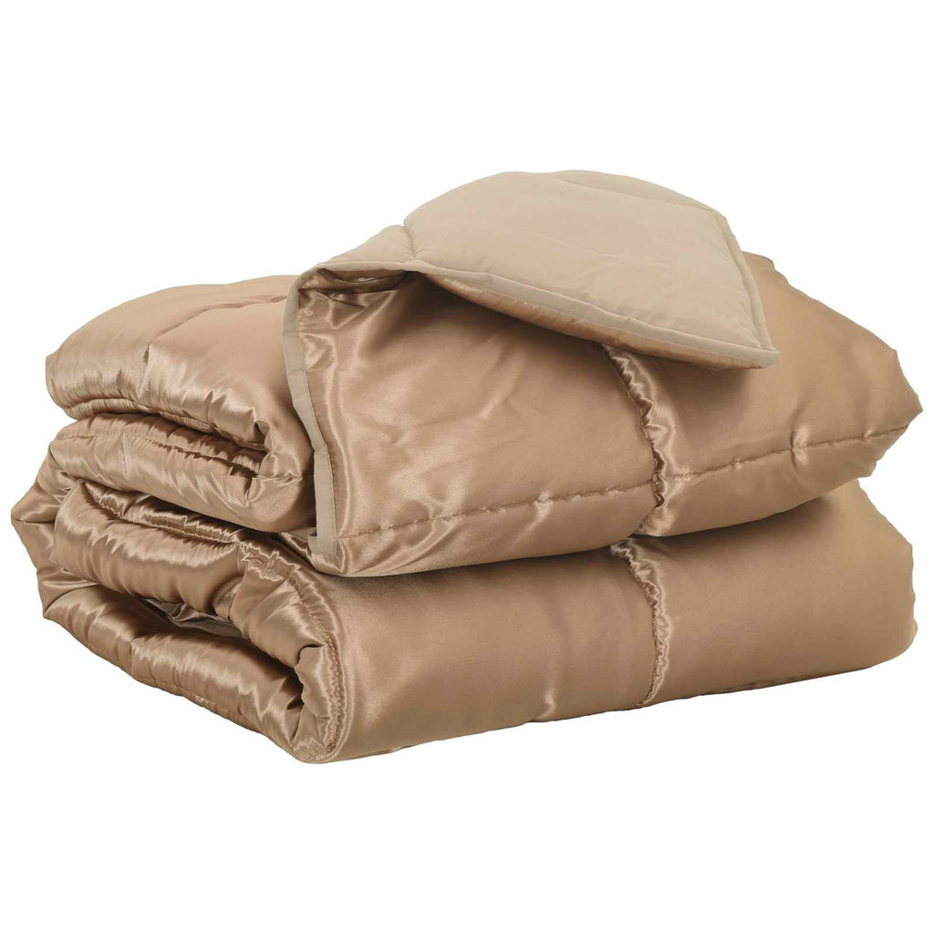 vidaXL Ganzjahresbettdecke Gold 135 x 200 cm Satin und Mikrofaser