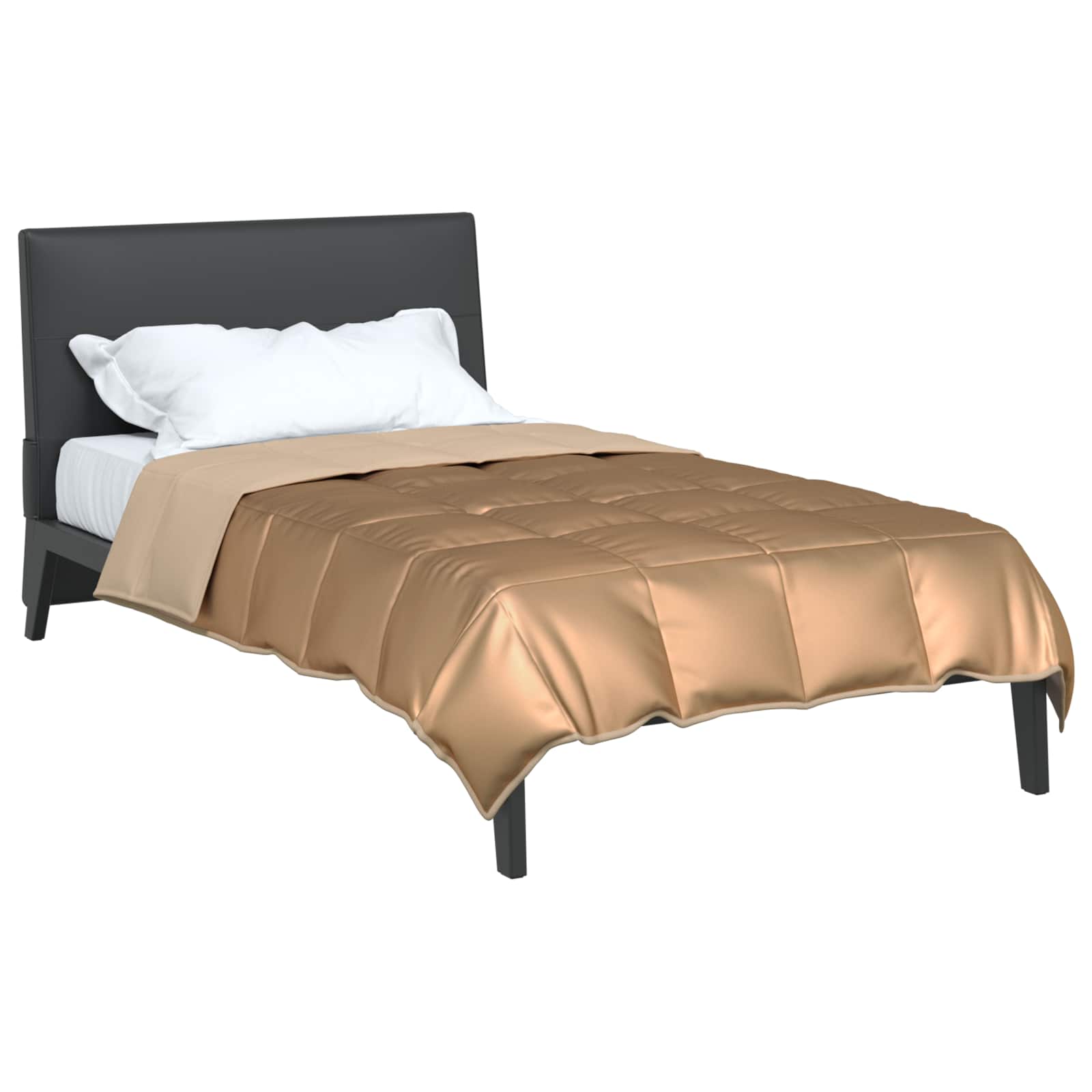 vidaXL Ganzjahresbettdecke Gold 135 x 200 cm Satin und Mikrofaser