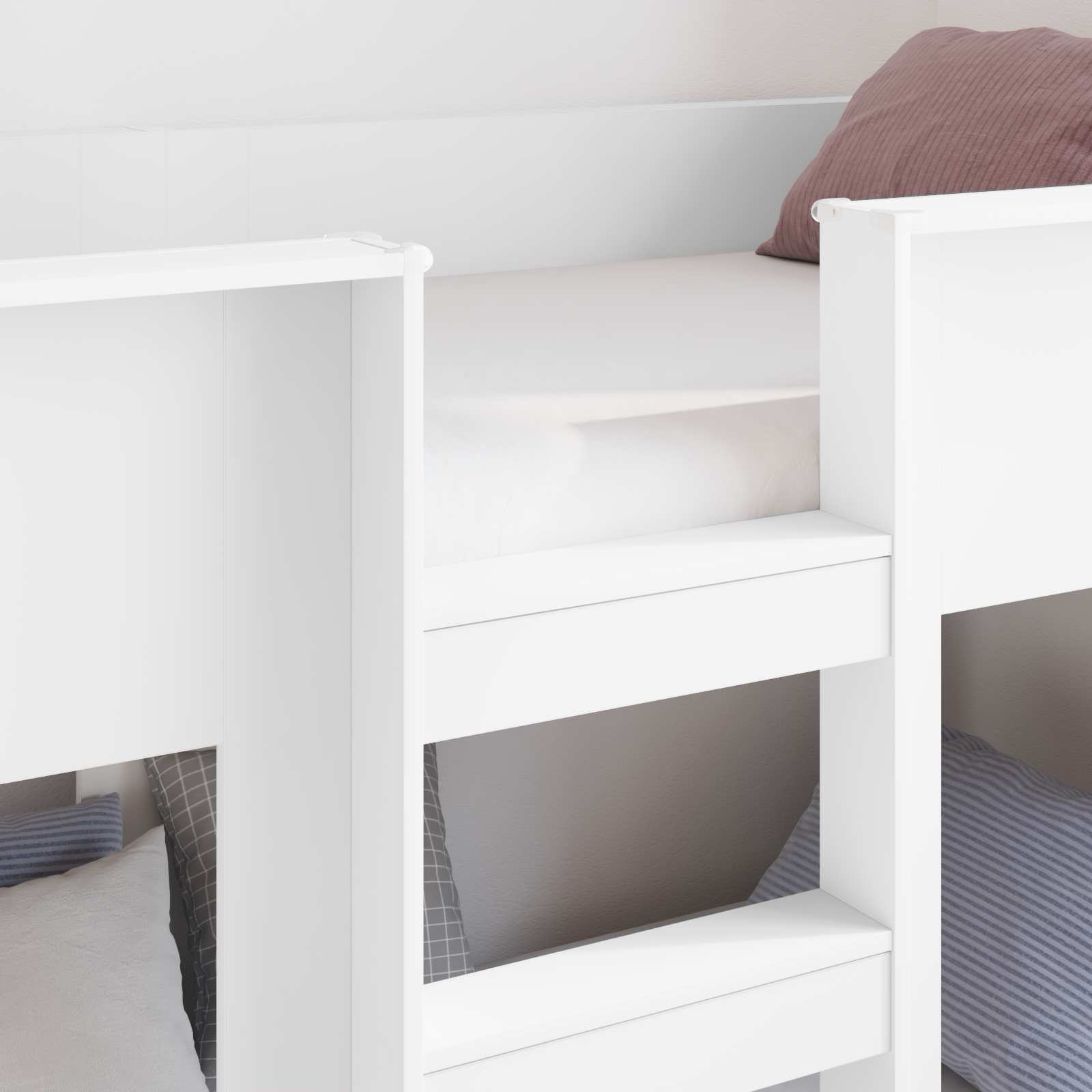 vidaXL Etagenbett für Kinder Weiß 75 x 190 cm Holzwerkstoff