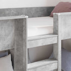 vidaXL Etagenbett für Kinder Beton Grau 75 x 190 cm Holzwerkstoff