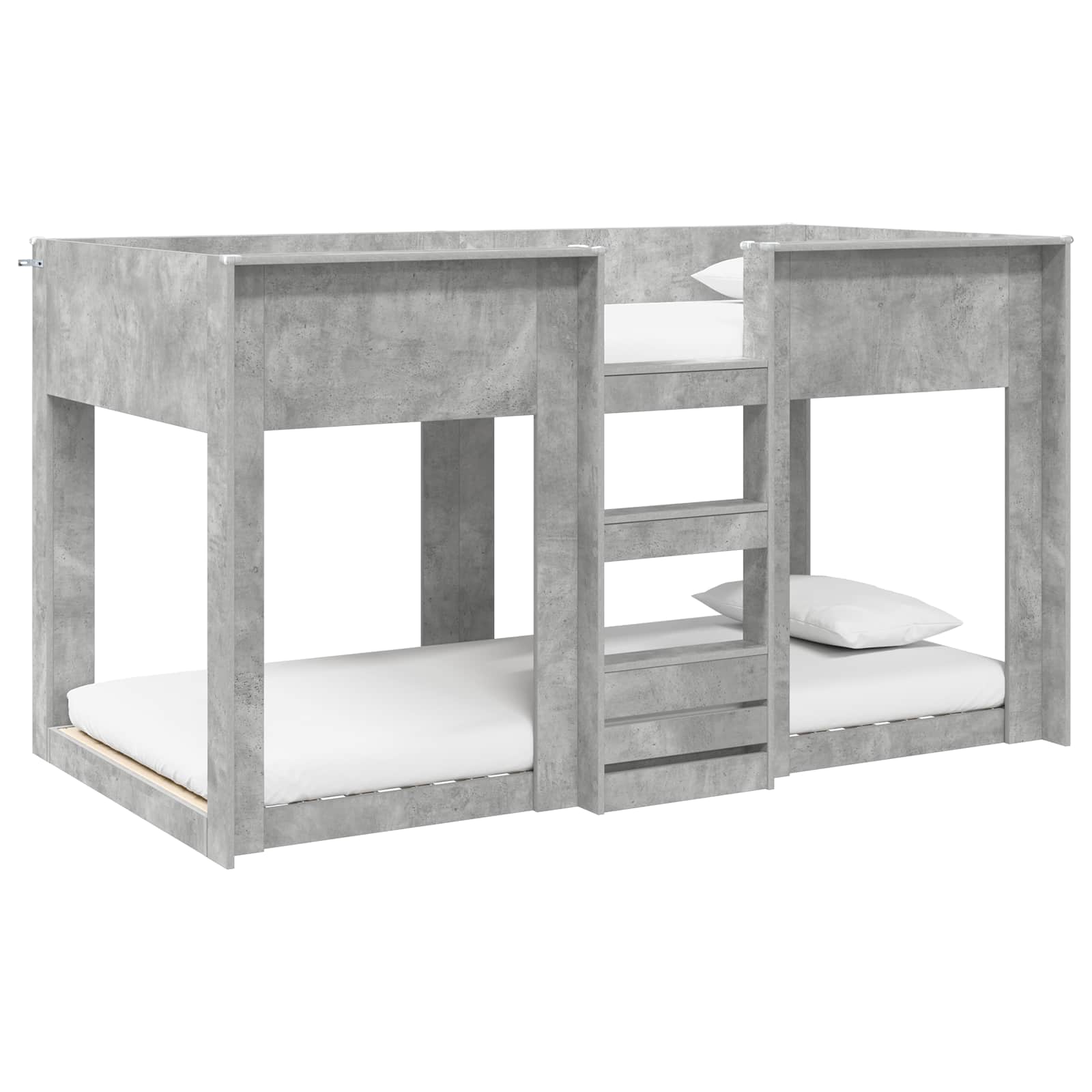 vidaXL Etagenbett für Kinder Beton Grau 75 x 190 cm Holzwerkstoff