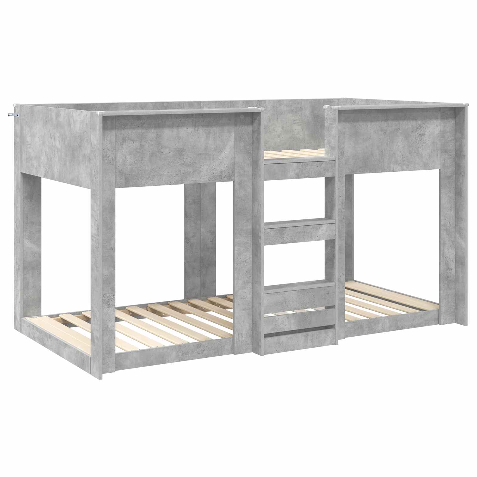 vidaXL Etagenbett für Kinder Beton Grau 75 x 190 cm Holzwerkstoff