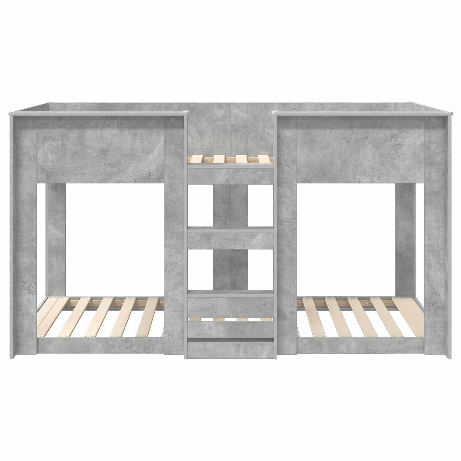vidaXL Etagenbett für Kinder Beton Grau 75 x 190 cm Holzwerkstoff