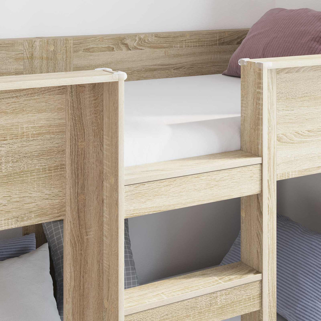 vidaXL Etagenbett für Kinder Sonoma-Eiche 80 x 200 cm Holzwerkstoff