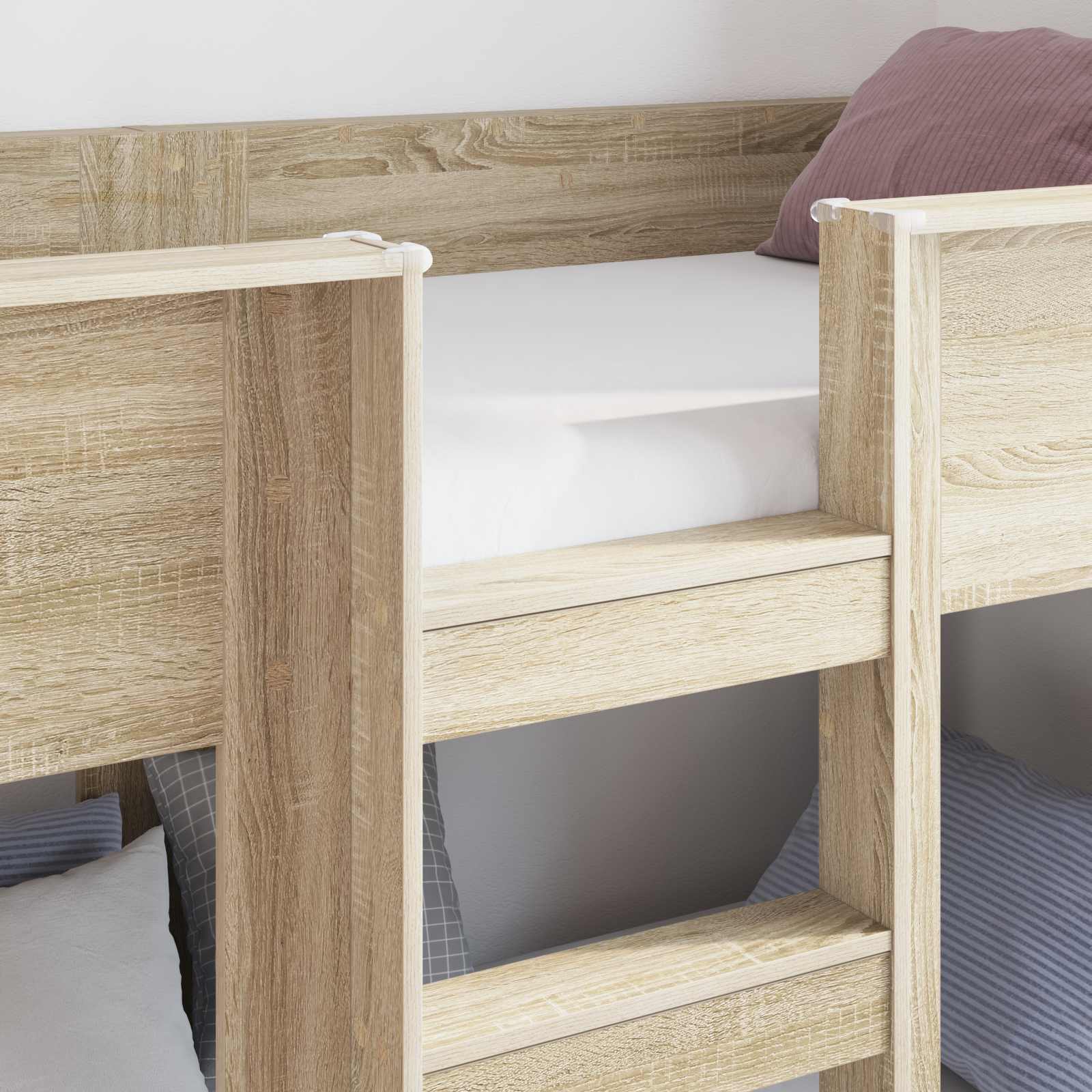 vidaXL Etagenbett für Kinder Sonoma-Eiche 80 x 200 cm Holzwerkstoff