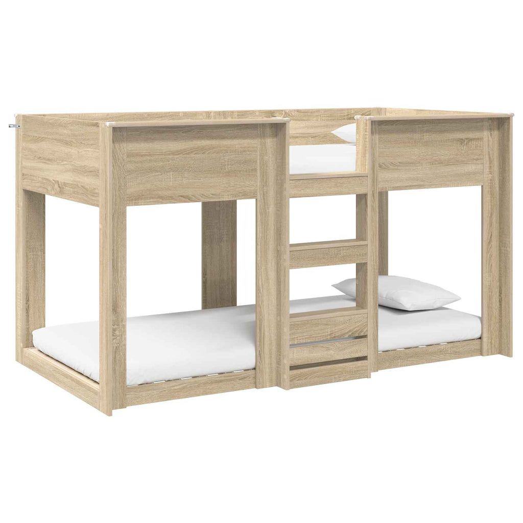 vidaXL Etagenbett für Kinder Sonoma-Eiche 80 x 200 cm Holzwerkstoff