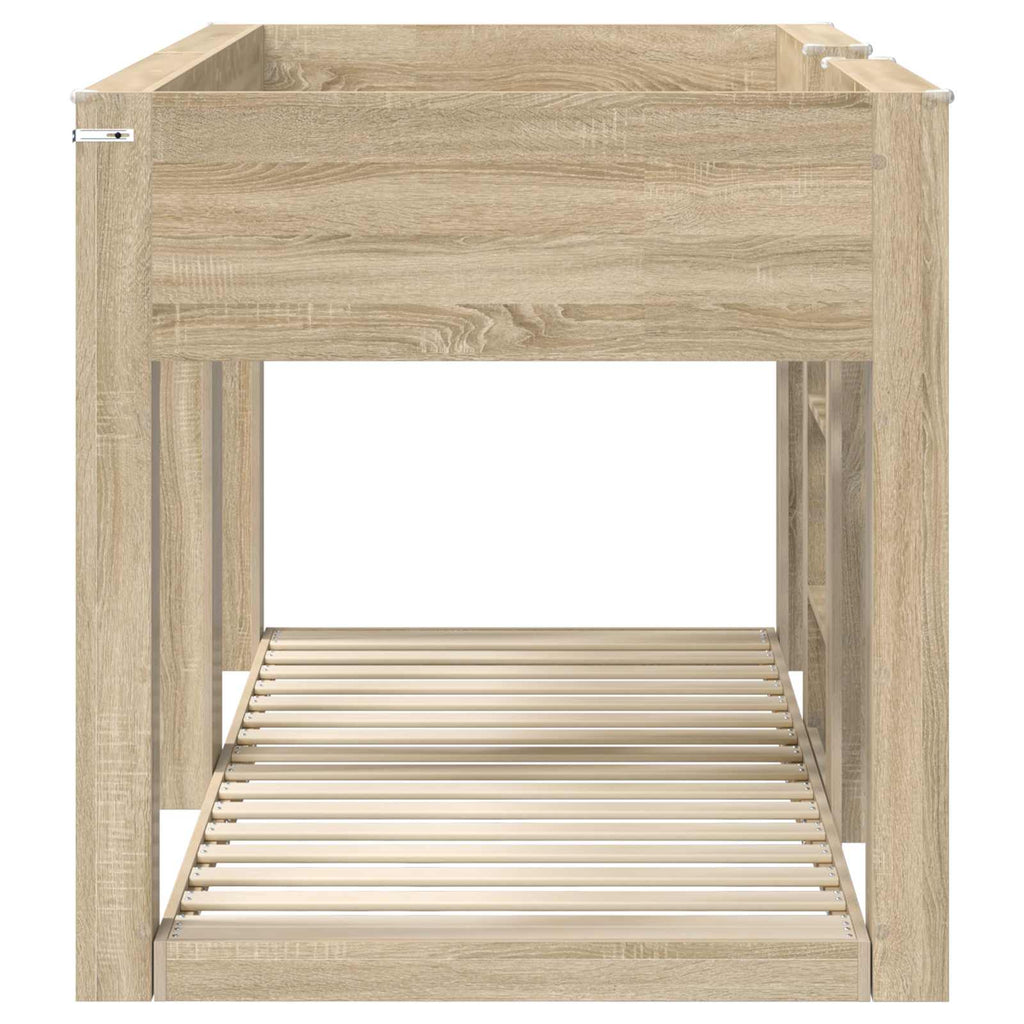 vidaXL Etagenbett für Kinder Sonoma-Eiche 80 x 200 cm Holzwerkstoff