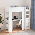 vidaXL Etagenbettgestell mit Schreibtisch Weiß 75 x 190 cm