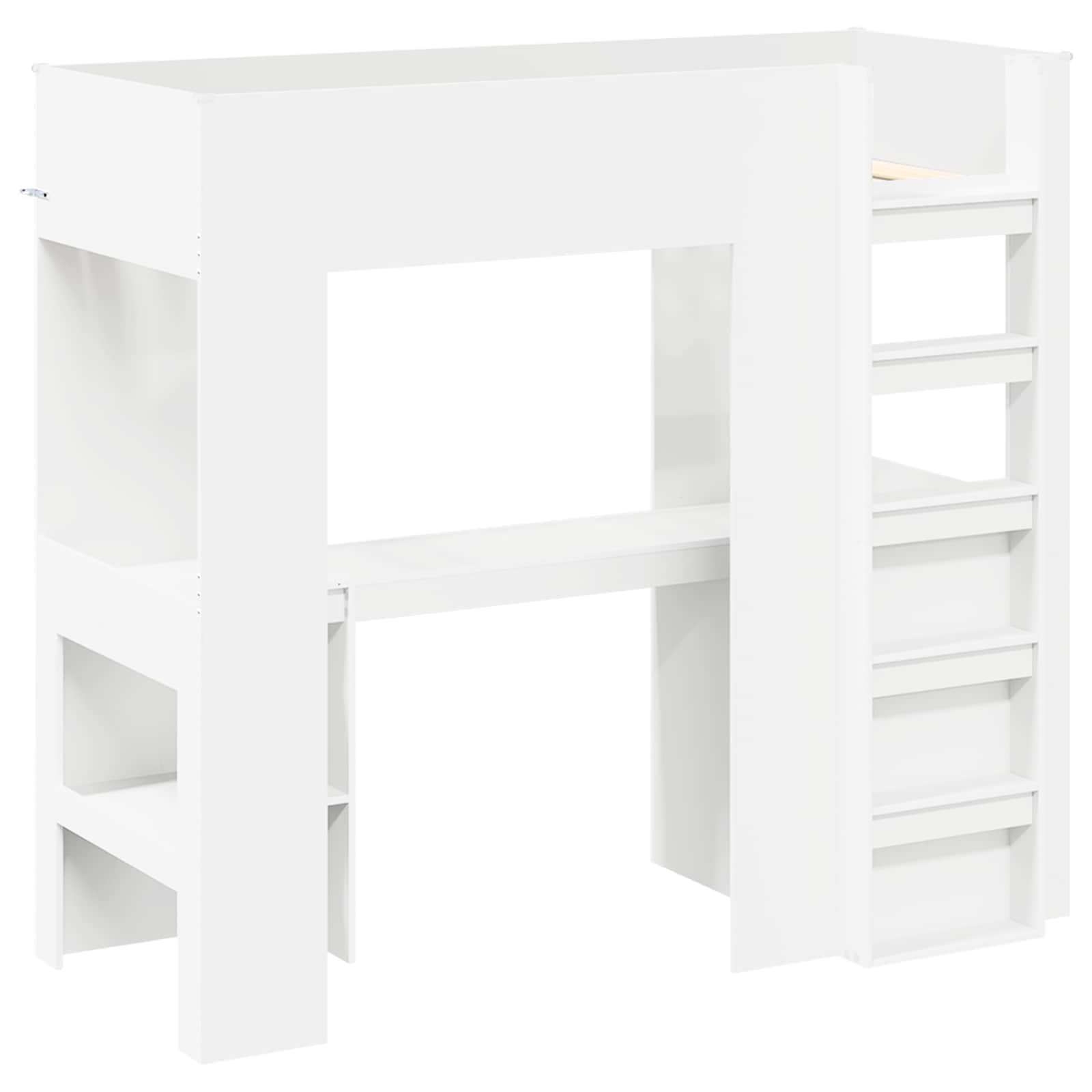 vidaXL Etagenbettgestell mit Schreibtisch Weiß 75 x 190 cm