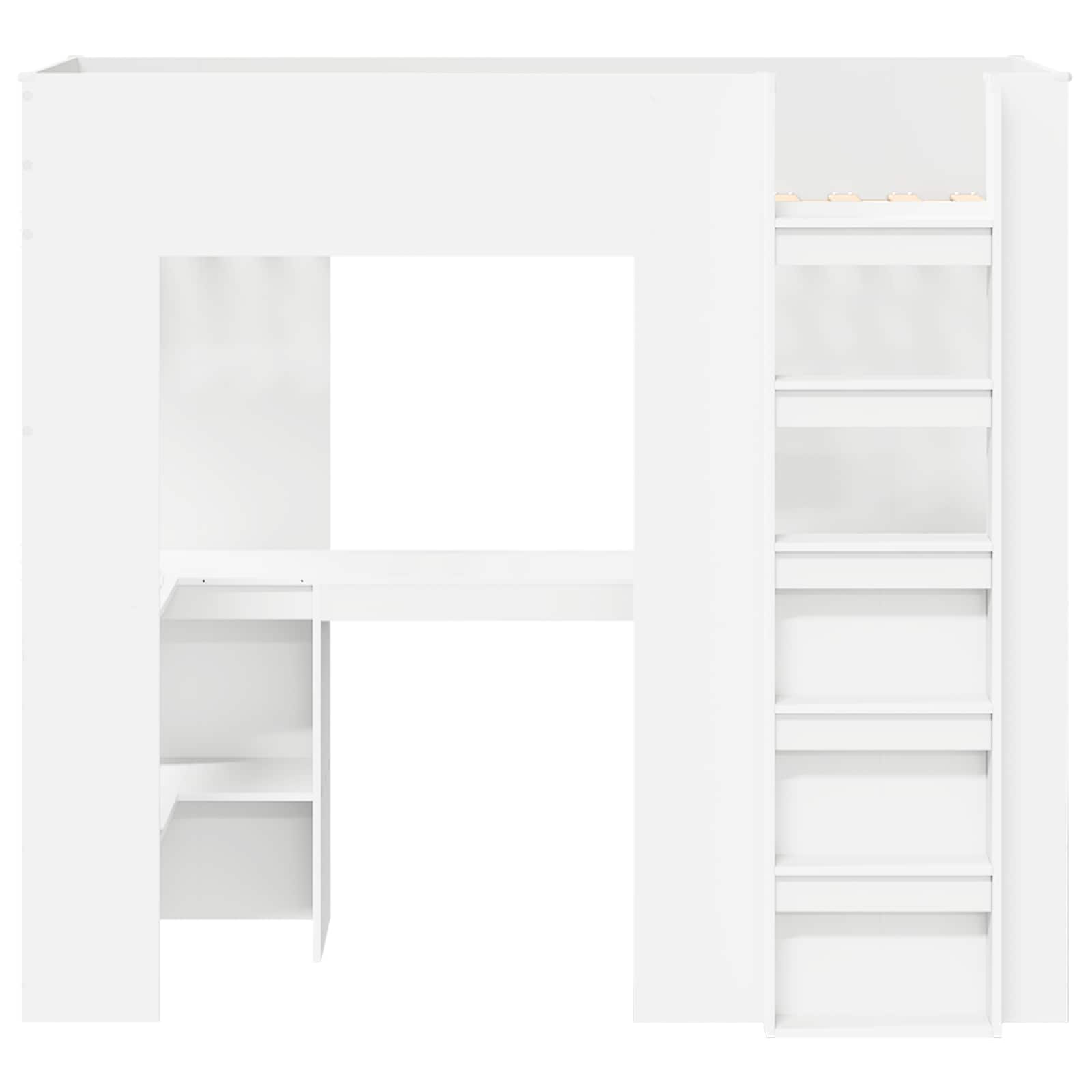 vidaXL Etagenbettgestell mit Schreibtisch Weiß 75 x 190 cm