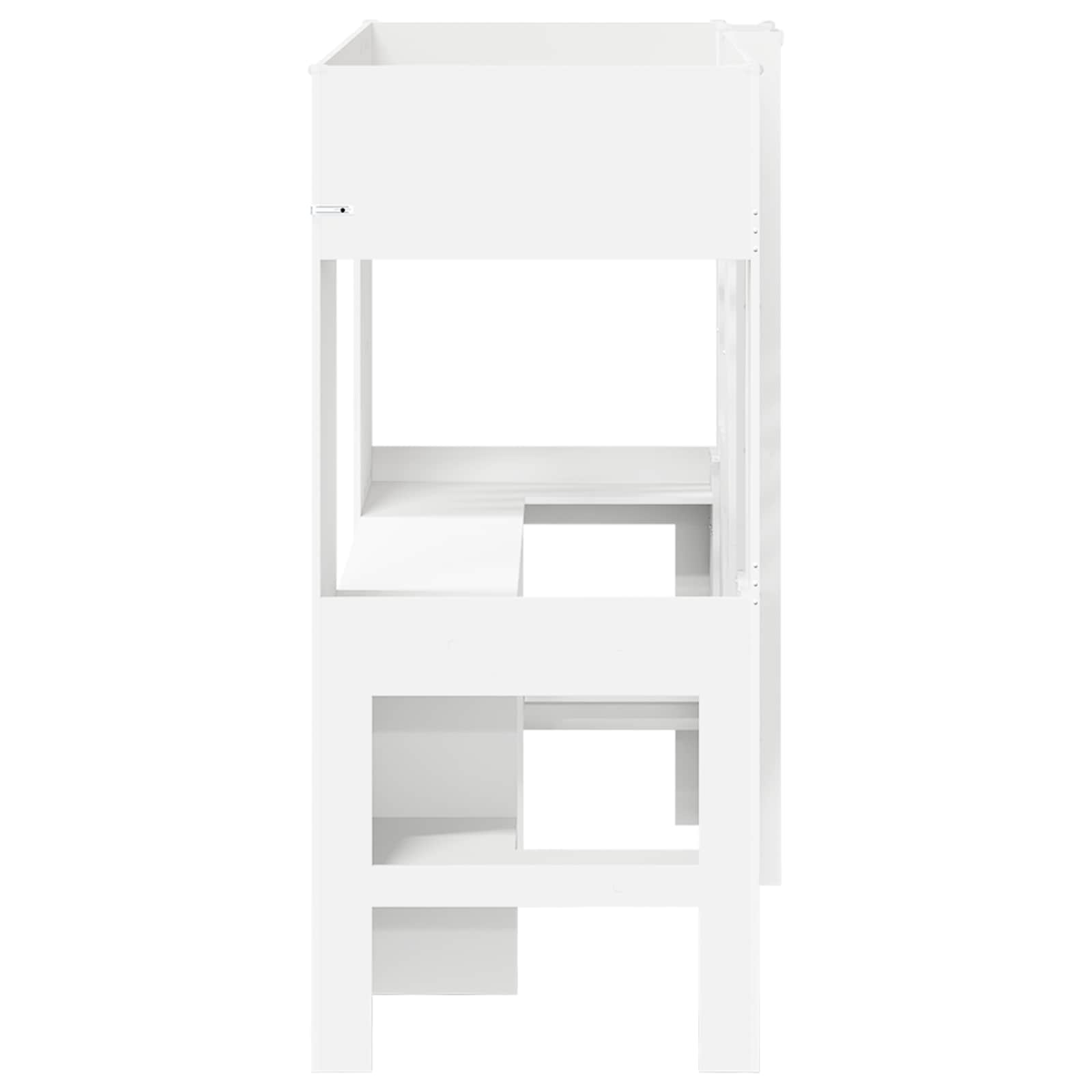 vidaXL Etagenbettgestell mit Schreibtisch Weiß 75 x 190 cm