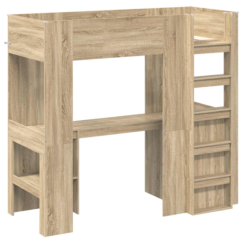 vidaXL Etagenbettgestell mit Schreibtisch Sonoma-Eiche 75 x 190 cm