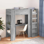 vidaXL Etagenbettgestell mit Schreibtisch Graues Sonoma 75 x 190 cm