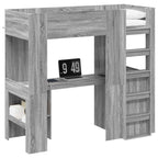vidaXL Etagenbettgestell mit Schreibtisch Graues Sonoma 75 x 190 cm