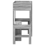 vidaXL Etagenbettgestell mit Schreibtisch Graues Sonoma 75 x 190 cm